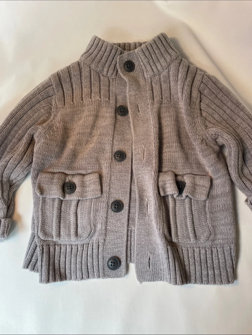 Old Navy Gray Ribbed Button-Up Cardigan